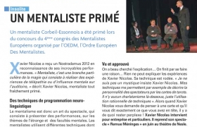 2012 06 01 Article Vivre a Corbeil sur le mentaliste Xavier Nicolas