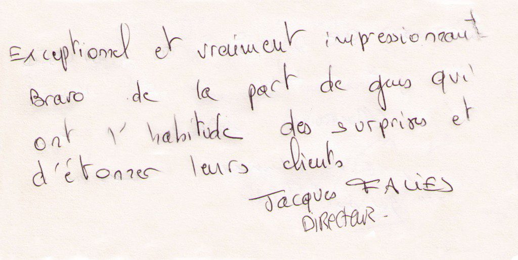 Jacques Faliès signe le livre d'or du mentaliste Xavier Nicolas